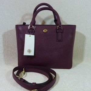 Tory Burch Shiraz Saffiano Leather Robinson Mini Square Tote